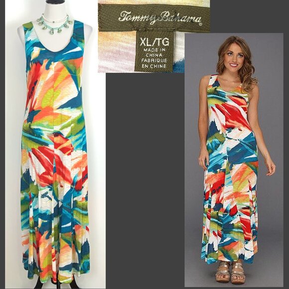 Tommy Bahama Dresses & Skirts - Tommy Bahama Windswept Multicolor Sleeveless V-Neck Lined Maxi Dress XL